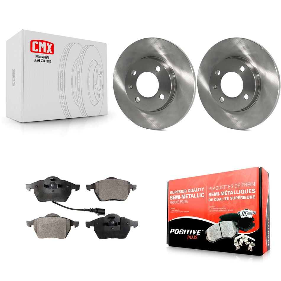 Front Disc Brake Rotors And Semi-Metallic Pads Kit For 1996-1998 Volkswagen Jetta 2.8L With 239mm Diameter Rotor K8F-100247
