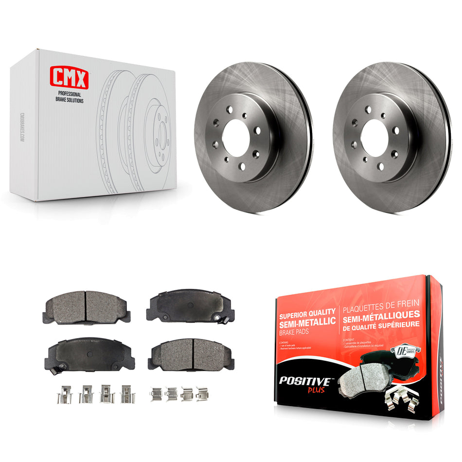 Front Disc Brake Rotors And Semi-Metallic Pads Kit For 1997 Honda Civic LX with 4-Wheel ABS K8F-100253