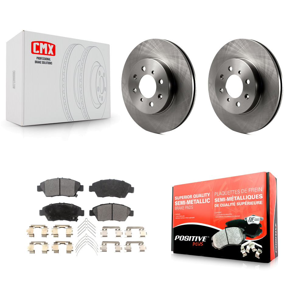 Front Disc Brake Rotors And Semi-Metallic Pads Kit For Honda Civic Fit del Sol K8F-100256