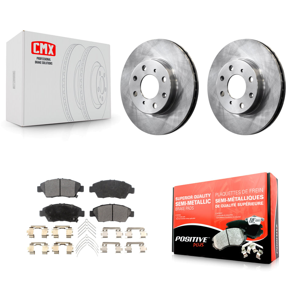 Front Disc Brake Rotors And Semi-Metallic Pads Kit For Honda Civic K8F-100263