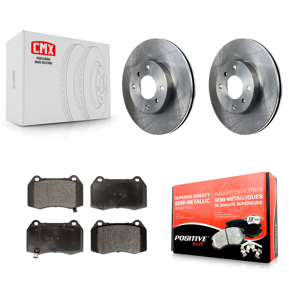 Front Disc Brake Rotors And Semi-Metallic Pads Kit For 2002 Nissan Sentra 2.5L With 4 Piston Caliper K8F-100278