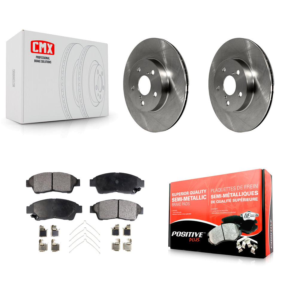 Front Disc Brake Rotors And Semi-Metallic Pads Kit For 1996-2000 Toyota RAV4 K8F-100288