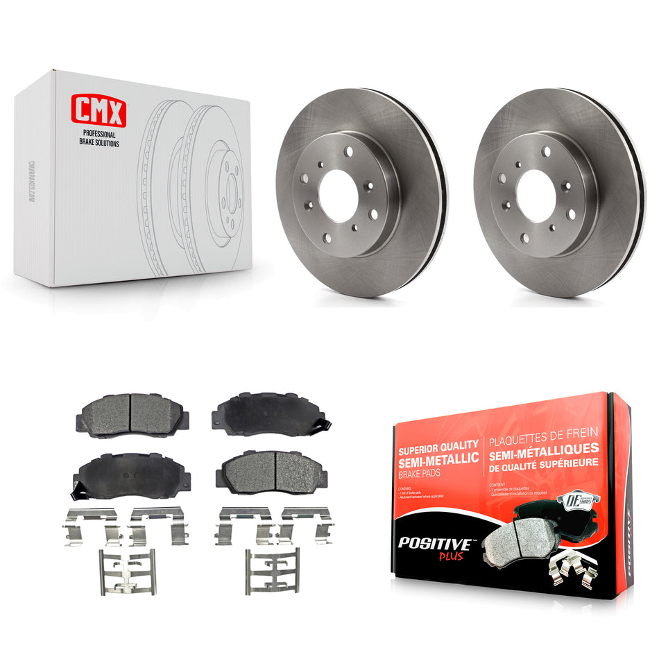 Front Disc Brake Rotors And Semi-Metallic Pads Kit For 1993-1994 Honda Prelude VTEC K8F-100298