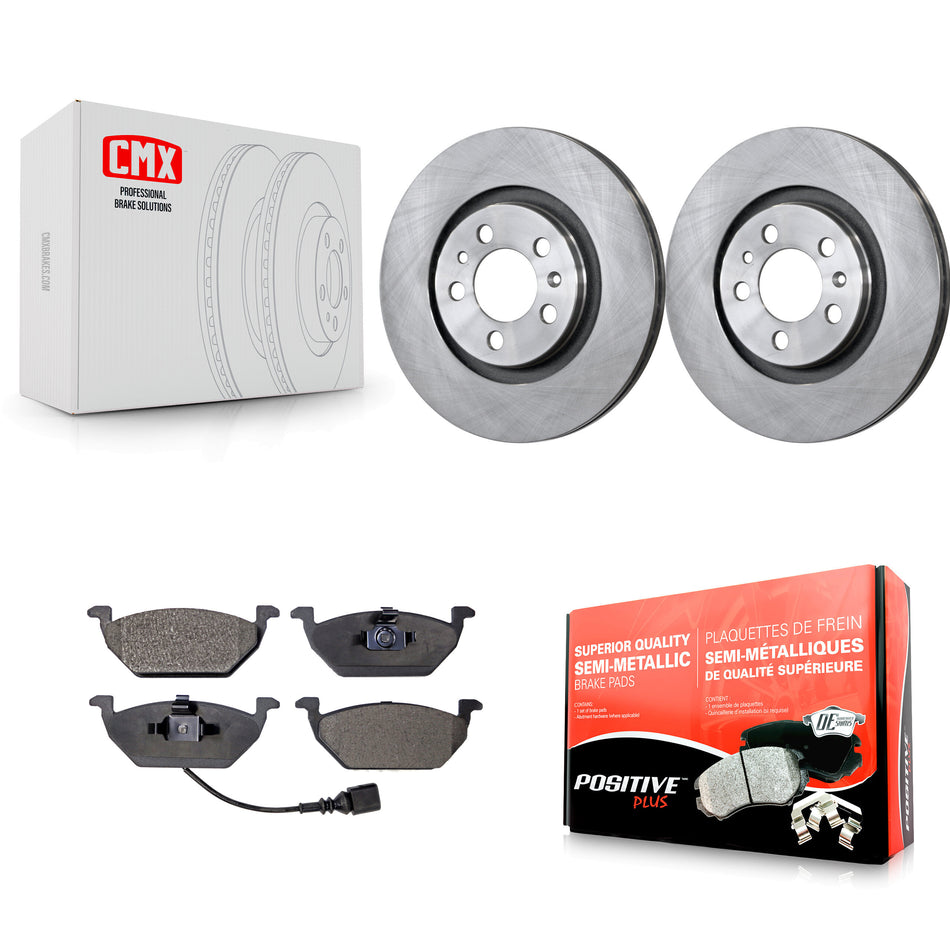 Front Disc Brake Rotors And Semi-Metallic Pads Kit For Volkswagen Jetta Beetle Golf City K8F-100309