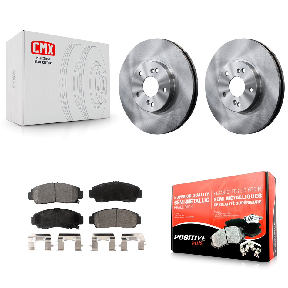 Front Disc Brake Rotors And Semi-Metallic Pads Kit For Honda Accord Acura TL TSX CL K8F-100315