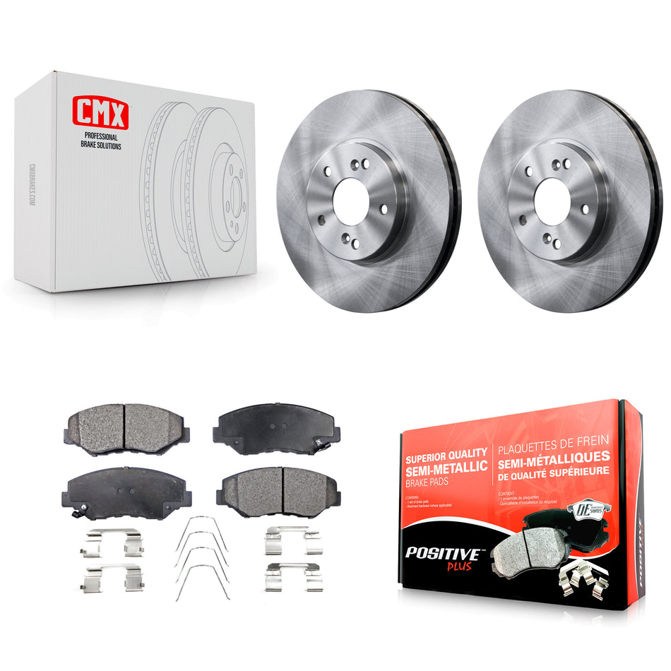 Front Disc Brake Rotors And Semi-Metallic Pads Kit For Honda Pilot Accord K8F-100318