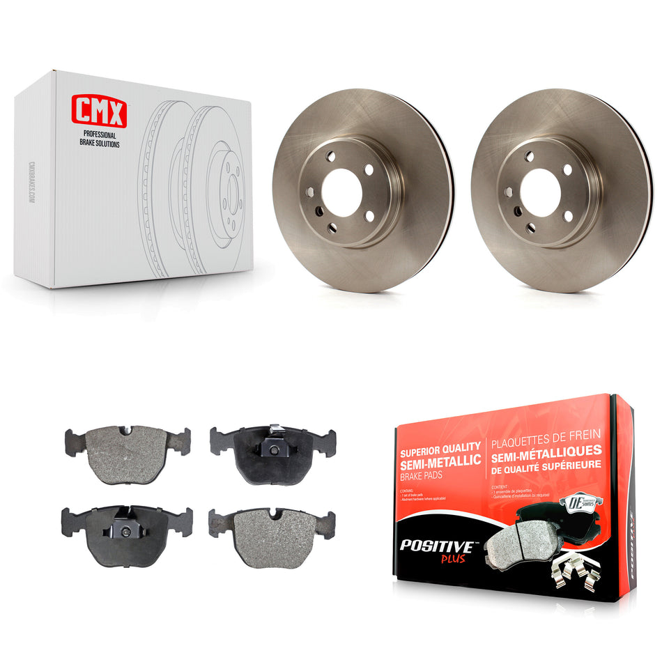 Front Disc Brake Rotors And Semi-Metallic Pads Kit For BMW X5 K8F-100344
