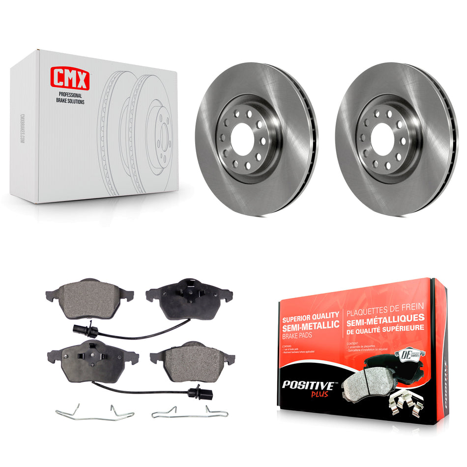 Front Disc Brake Rotors And Semi-Metallic Pads Kit For 2000 Audi A6 Quattro With 320mm Diameter Rotor K8F-100345