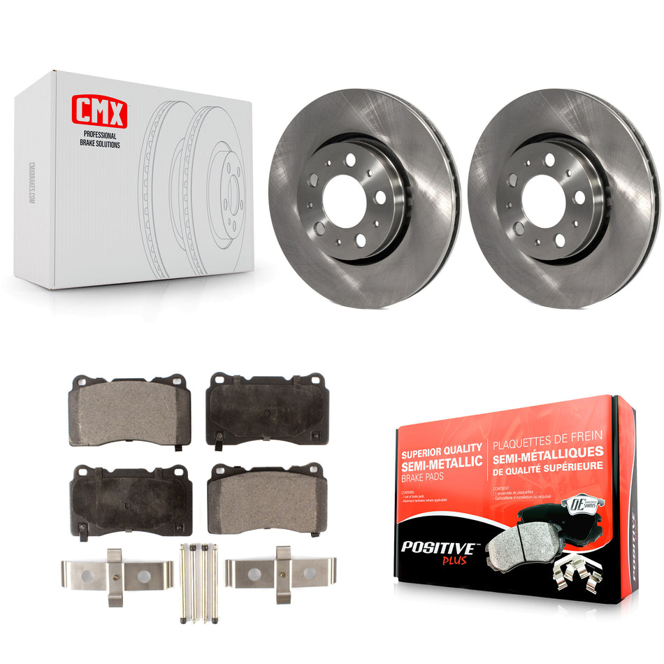 Front Disc Brake Rotors And Semi-Metallic Pads Kit For 2005-2007 Volvo V70 R With 286mm Diameter Rotor K8F-100349