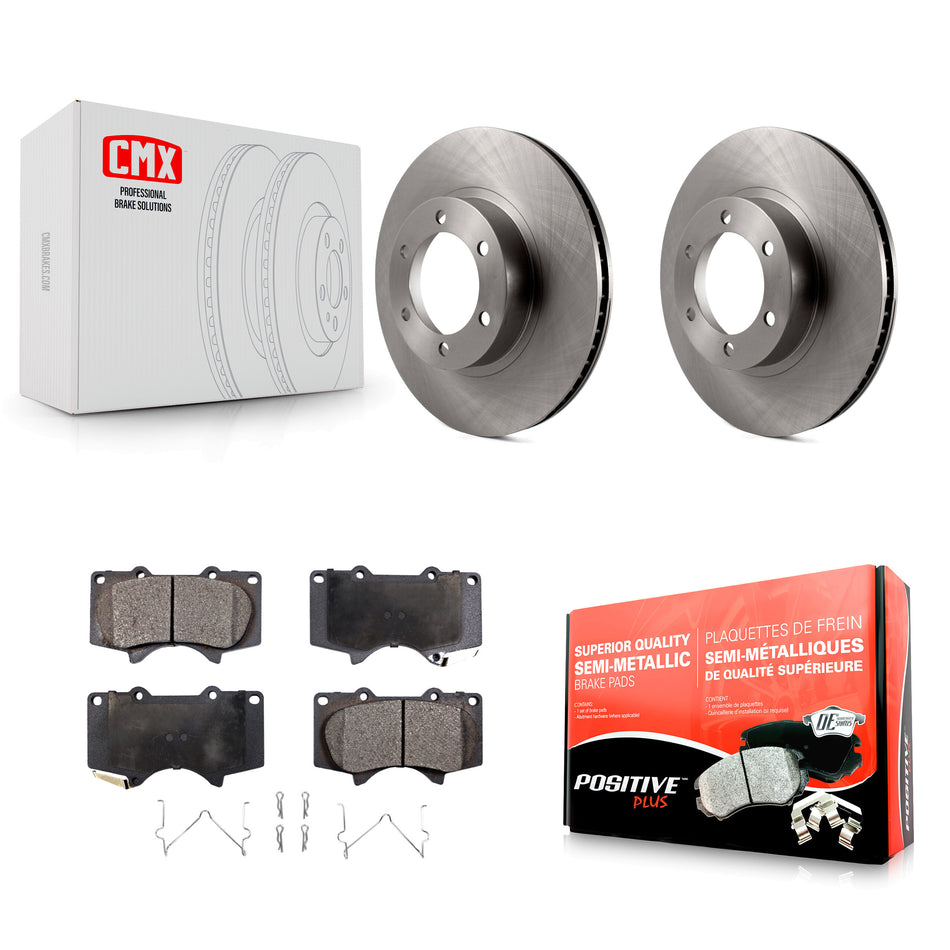 Front Disc Brake Rotors And Semi-Metallic Pads Kit For Toyota 4Runner Lexus GX470 K8F-100389