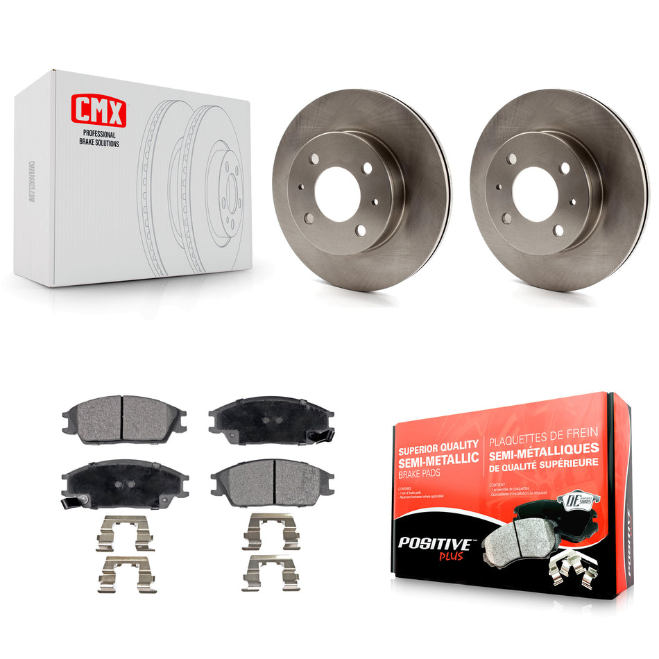 Front Disc Brake Rotors And Semi-Metallic Pads Kit For 2000-2005 Hyundai Accent K8F-100392