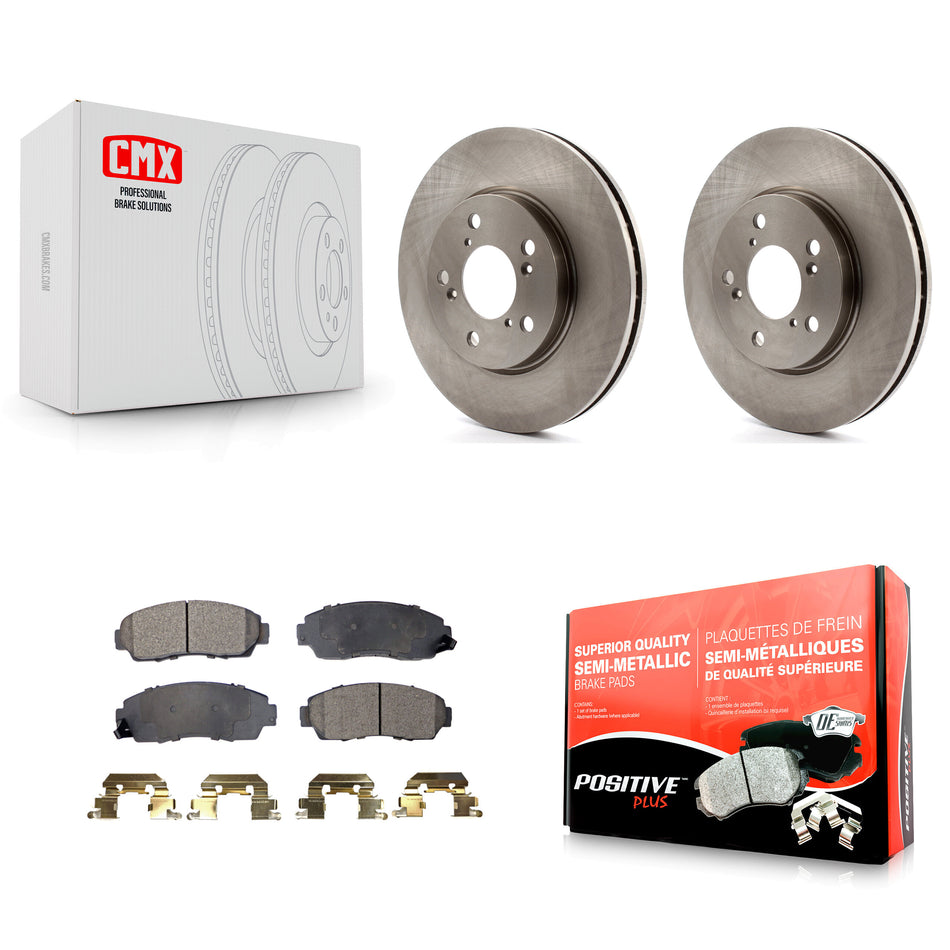 Front Disc Brake Rotors And Semi-Metallic Pads Kit For 2005-2010 Honda Odyssey K8F-100409