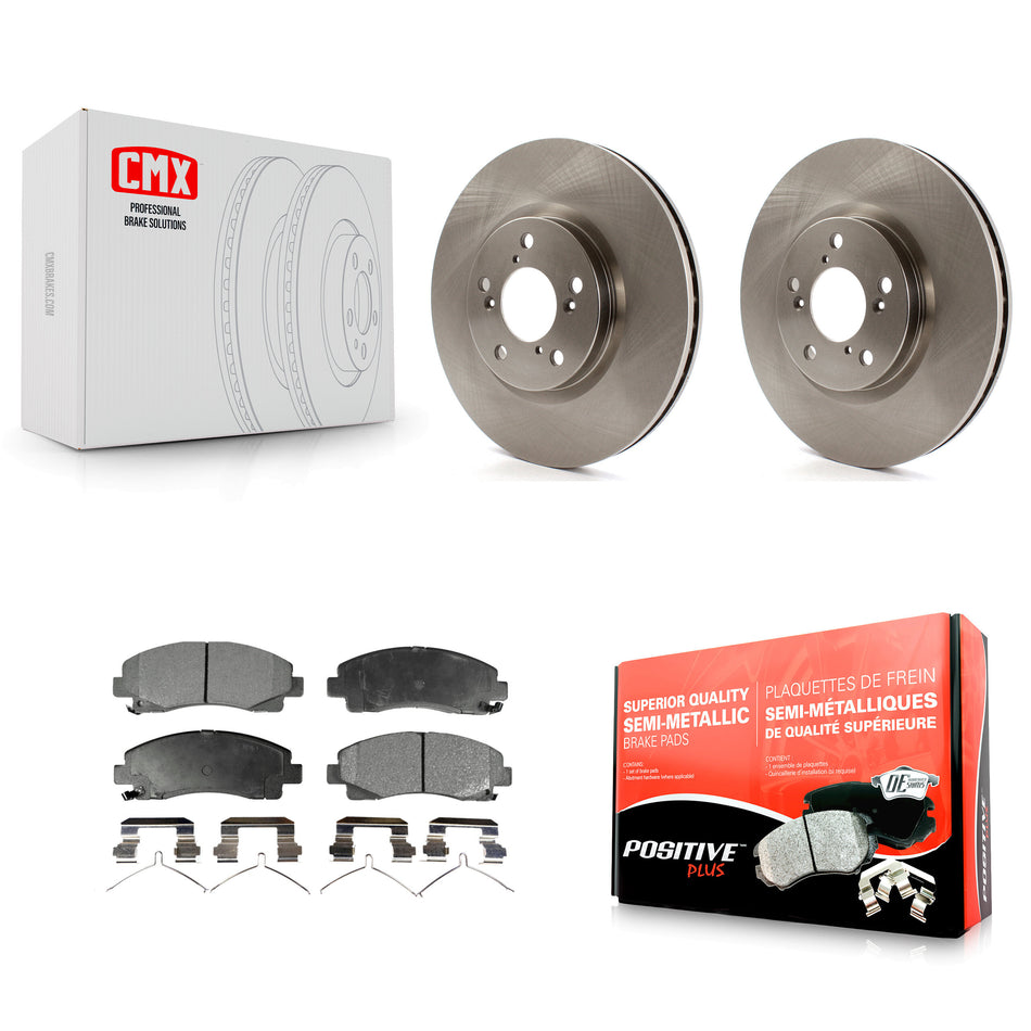 Front Disc Brake Rotors And Semi-Metallic Pads Kit For 2006-2014 Honda Ridgeline K8F-100425