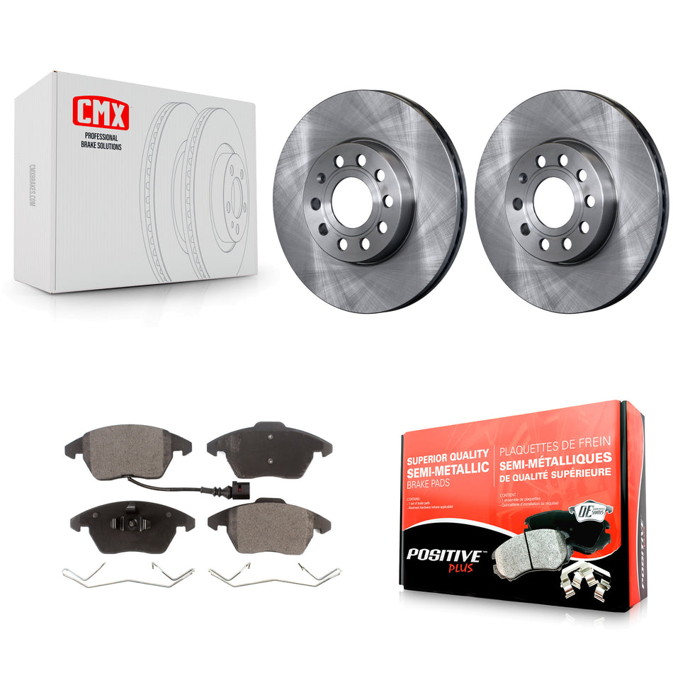 Front Disc Brake Rotors And Semi-Metallic Pads Kit For Volkswagen Jetta Beetle Golf Rabbit Eos Audi A3 GTI Quattro K8F-100447