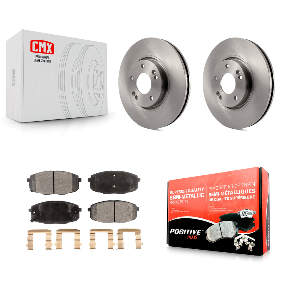 Front Disc Brake Rotors And Semi-Metallic Pads Kit For Kia Forte Koup Forte5 K8F-100450