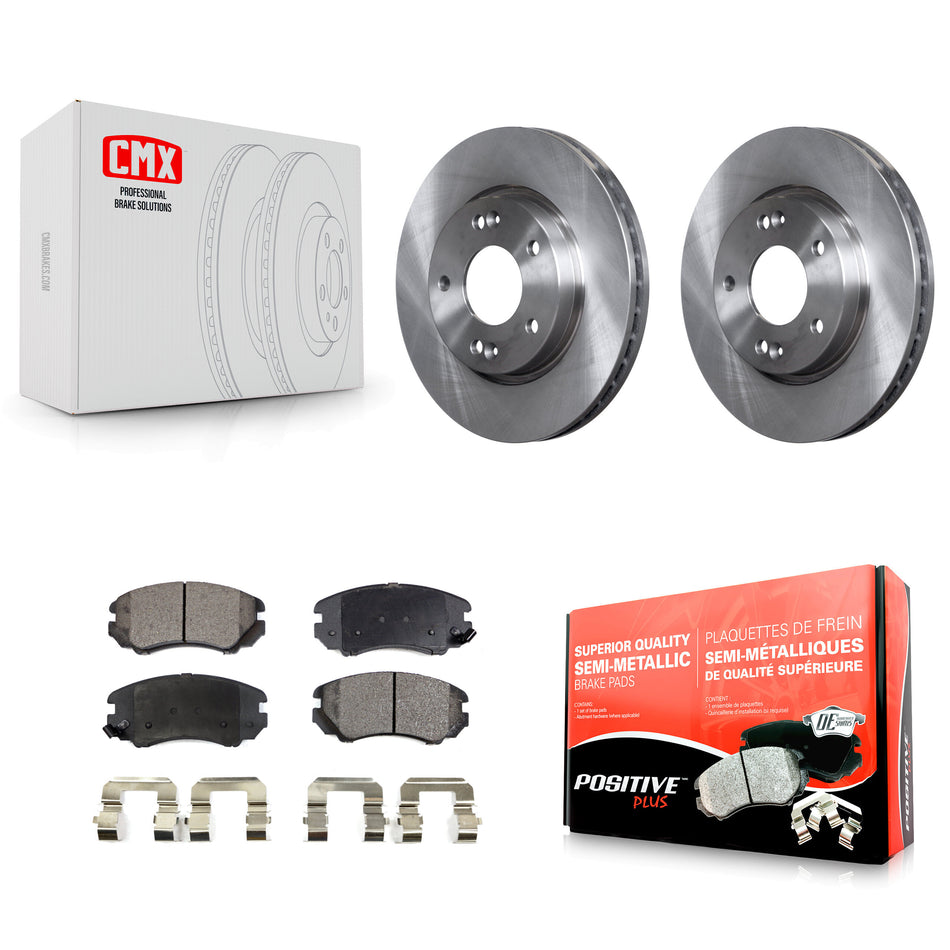 Front Disc Brake Rotors And Semi-Metallic Pads Kit For Hyundai Elantra K8F-100476