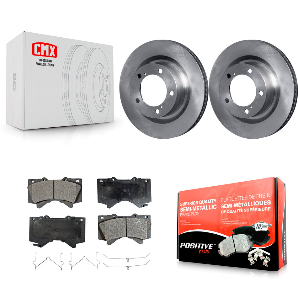Front Disc Brake Rotors And Semi-Metallic Pads Kit For Toyota Tundra Sequoia Lexus LX570 Land Cruiser K8F-100503