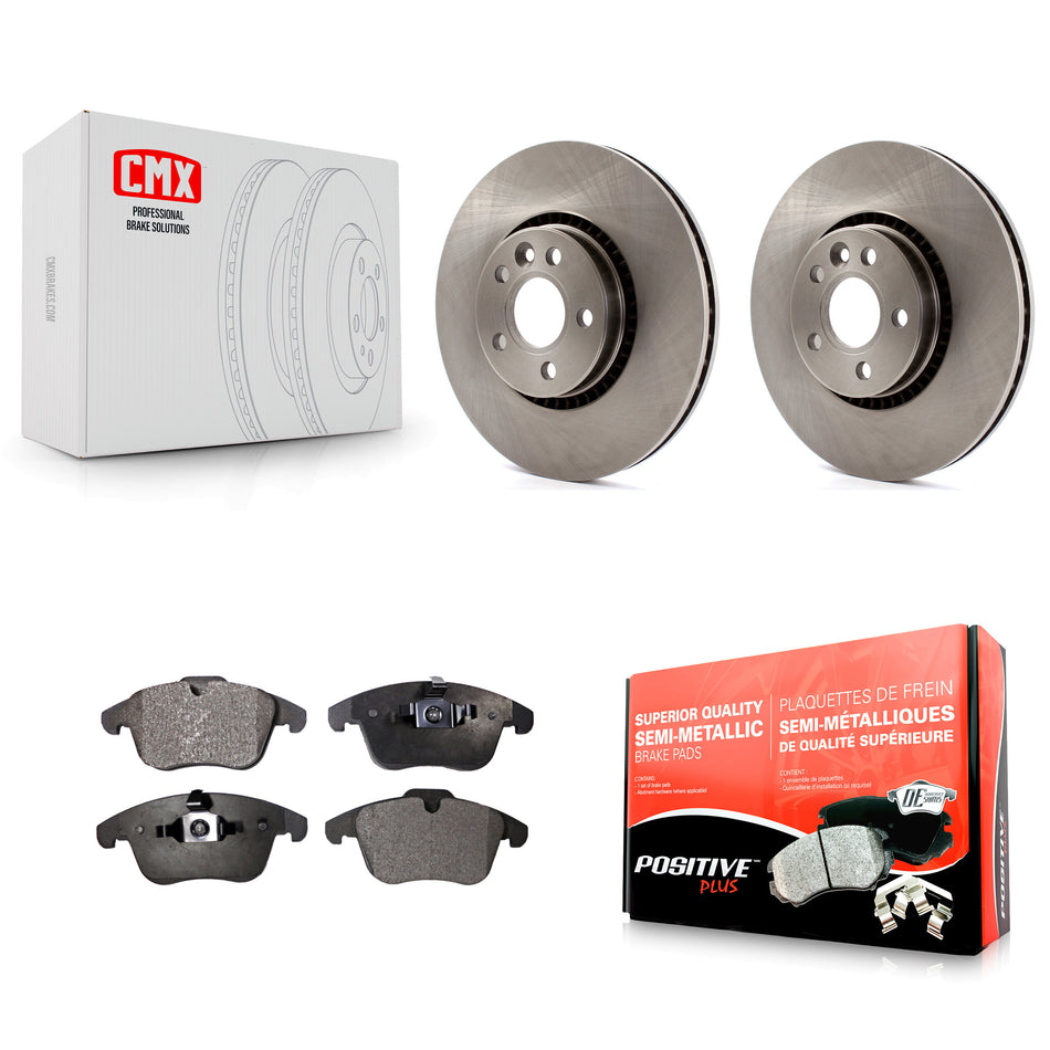 Front Disc Brake Rotors And Semi-Metallic Pads Kit For 2008-2015 Land Rover LR2 K8F-100521