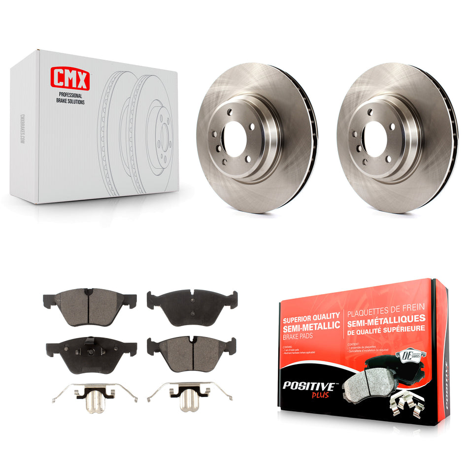 Front Disc Brake Rotors And Semi-Metallic Pads Kit For 2007 BMW 335xi K8F-100524