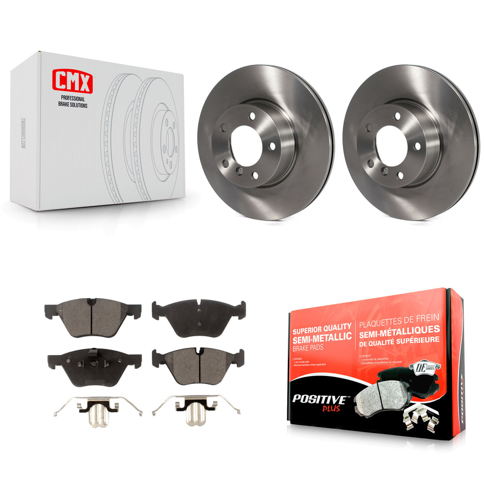 Front Disc Brake Rotors And Semi-Metallic Pads Kit For 2008 BMW 328xi To 08 07 K8F-100526