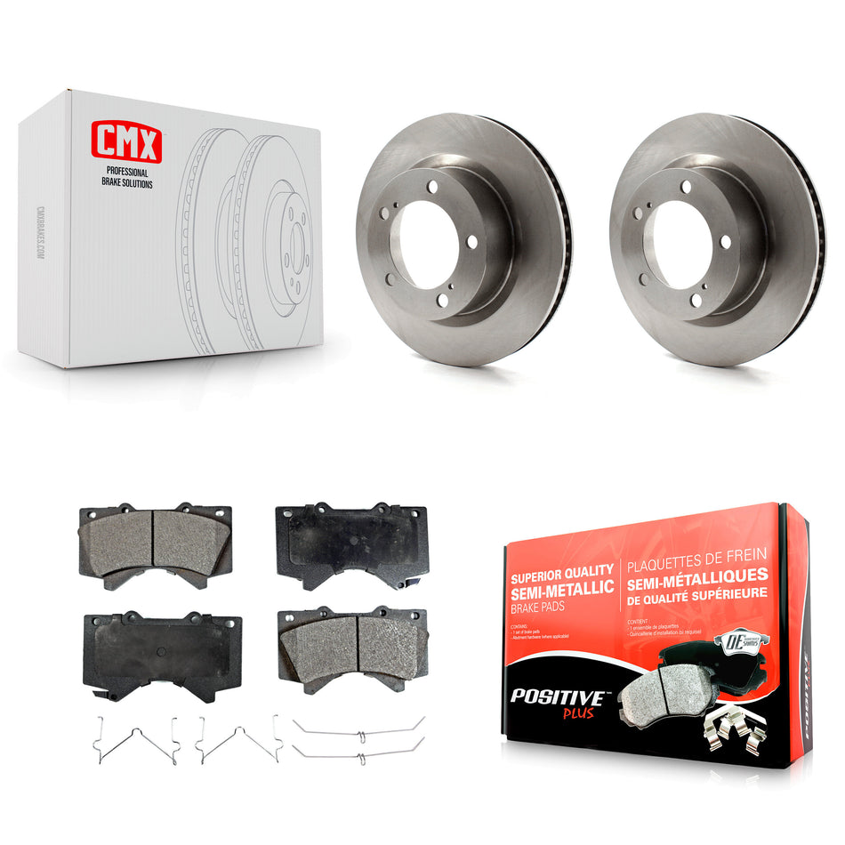 Front Disc Brake Rotors And Semi-Metallic Pads Kit For Toyota Land Cruiser Lexus LX570 K8F-100536