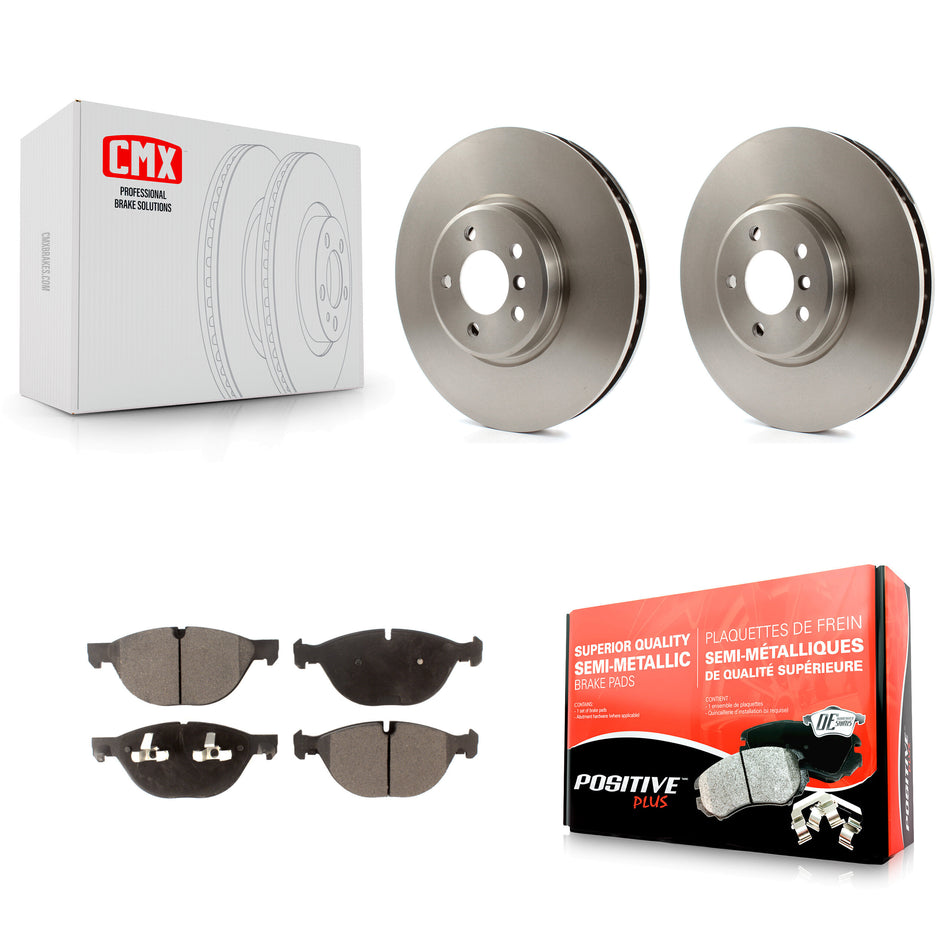 Front Disc Brake Rotors And Semi-Metallic Pads Kit For BMW X5 X6 xDrive50i K8F-100543