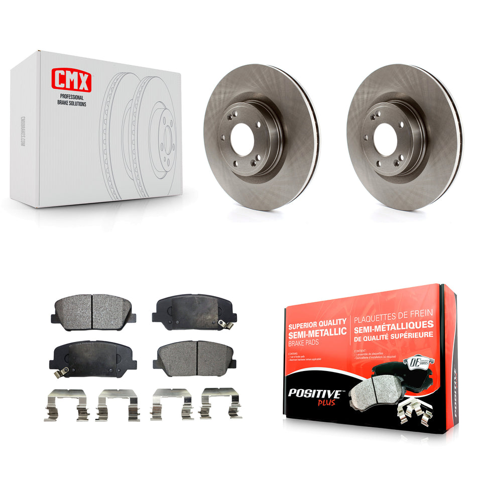 Front Disc Brake Rotors And Semi-Metallic Pads Kit For Hyundai Genesis Coupe K8F-100558
