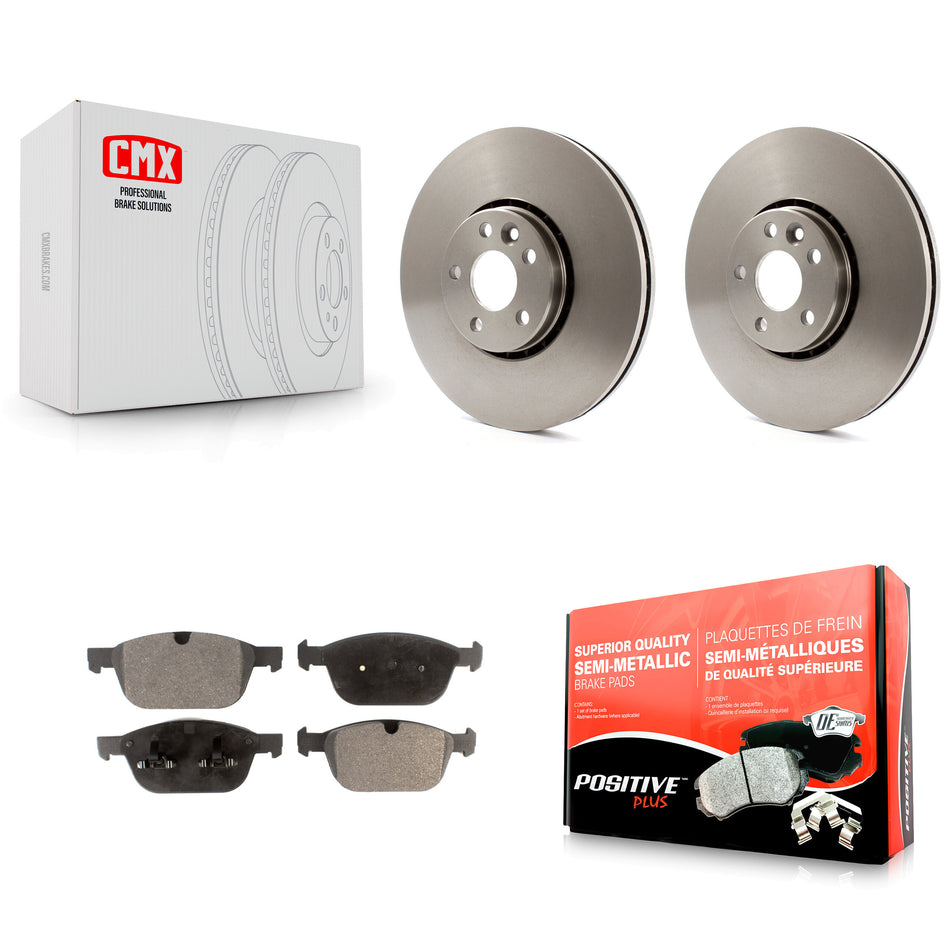 Front Disc Brake Rotors And Semi-Metallic Pads Kit For 2010-2015 Volvo XC60 K8F-100559