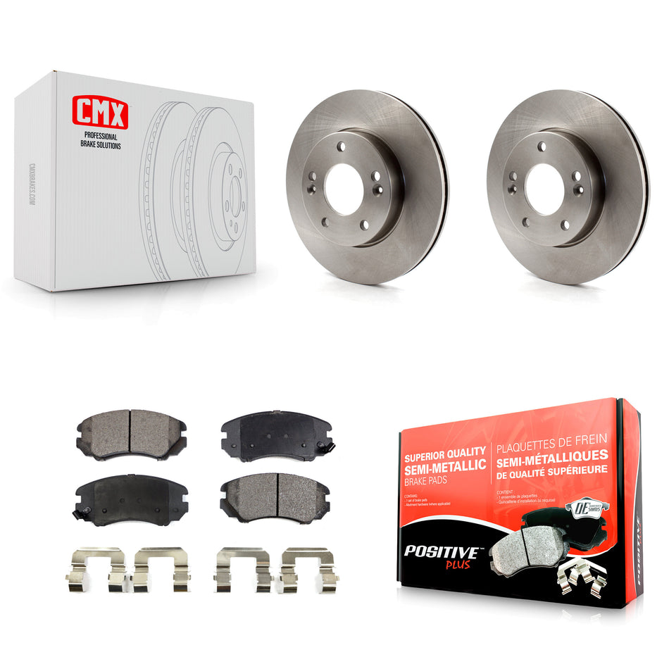 Front Disc Brake Rotors And Semi-Metallic Pads Kit For 2010-2011 Kia Soul 1.6L K8F-100568