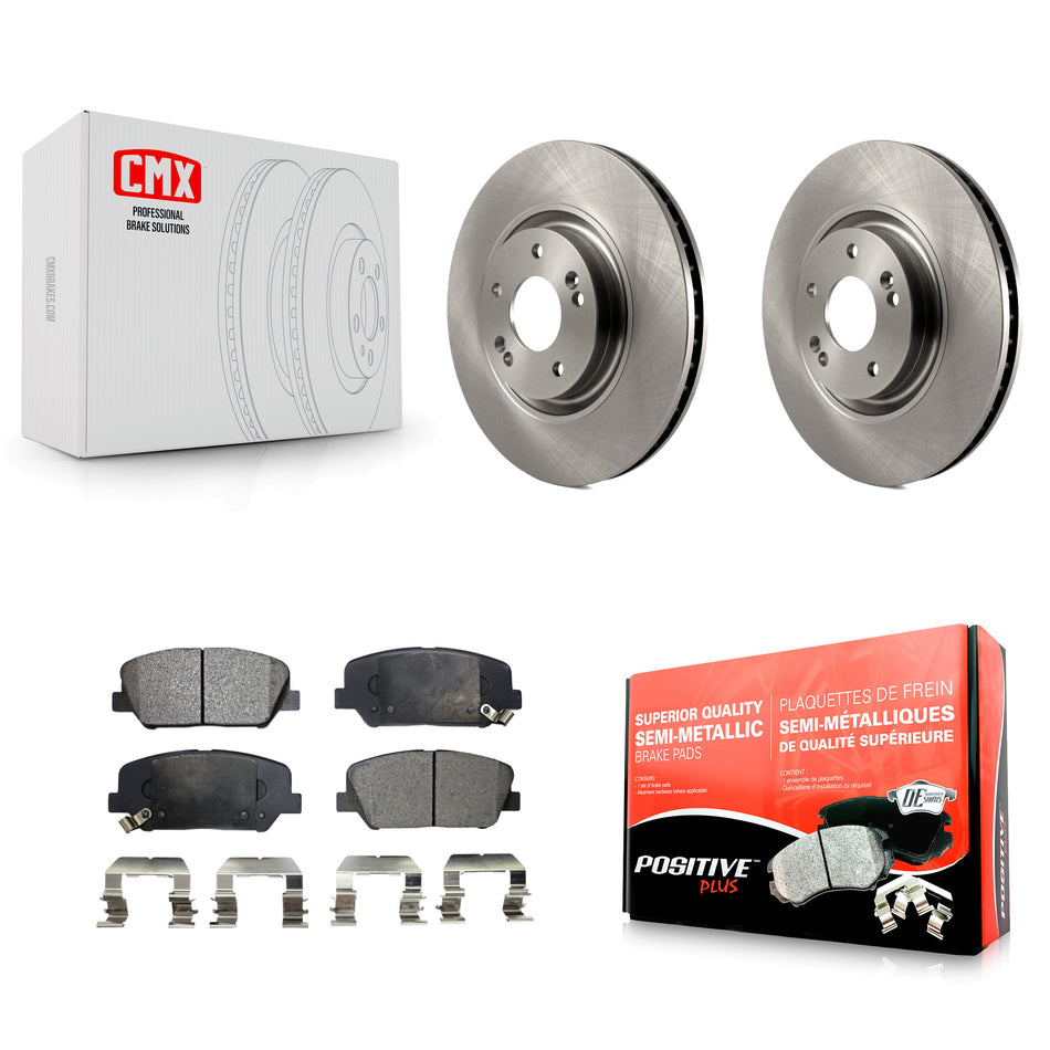 Front Disc Brake Rotors And Semi-Metallic Pads Kit For 2011-2015 Kia Optima 2.0L K8F-100577