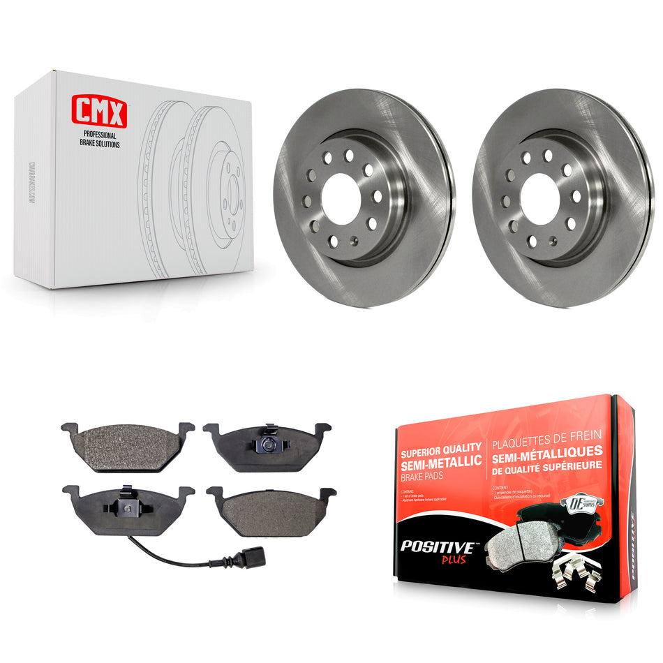 Front Disc Brake Rotors And Semi-Metallic Pads Kit For 2011-2015 Volkswagen Jetta With 280mm Diameter Rotor K8F-100584