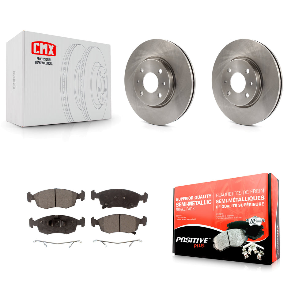 Front Disc Brake Rotors And Semi-Metallic Pads Kit For Fiat 500 K8F-100589