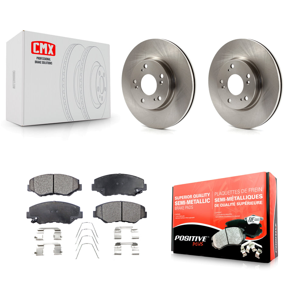Front Disc Brake Rotors And Semi-Metallic Pads Kit For 2013 Acura ILX 2.0L K8F-100603