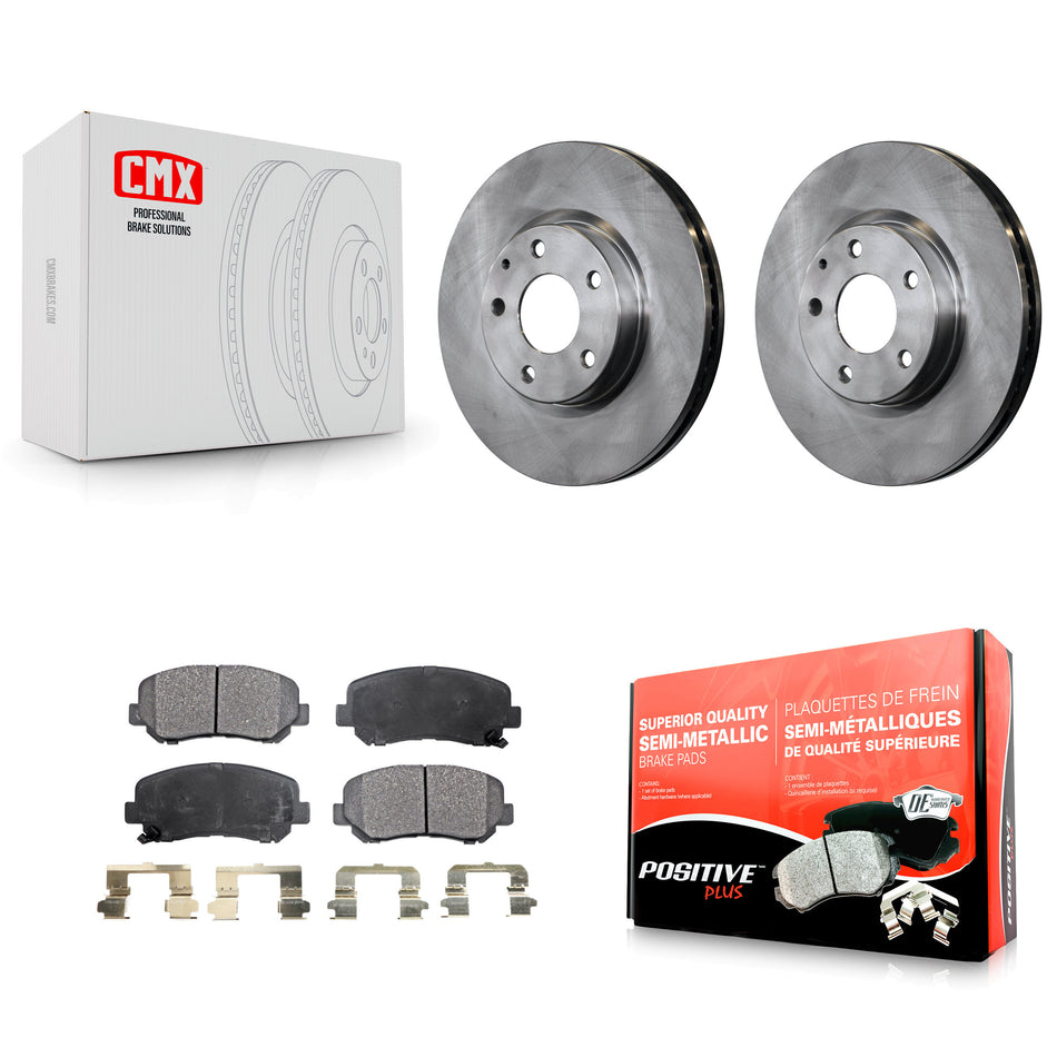 Front Disc Brake Rotors And Semi-Metallic Pads Kit For 2013-2015 Mazda CX-5 K8F-100608
