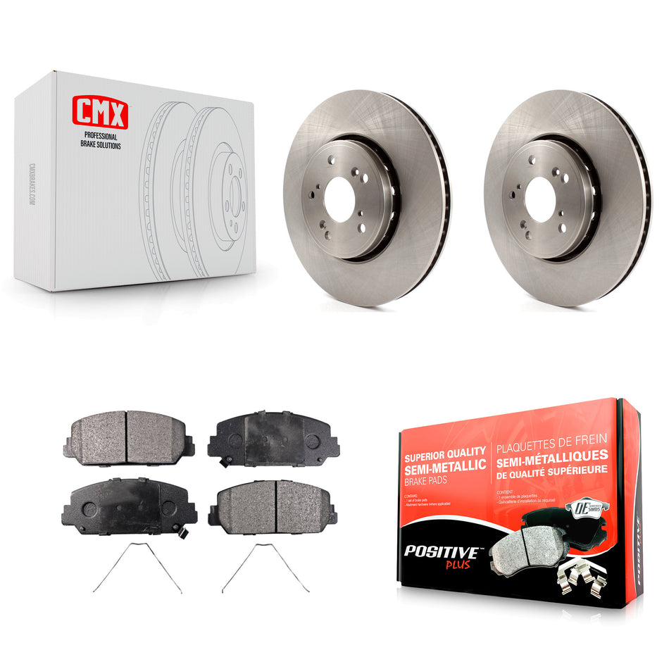 Front Disc Brake Rotors And Semi-Metallic Pads Kit For Acura RDX ILX K8F-100610