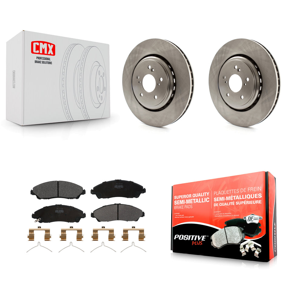 Front Disc Brake Rotors And Semi-Metallic Pads Kit For 2014-2016 Acura MDX K8F-100620