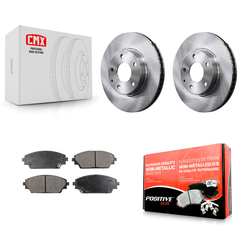 Front Disc Brake Rotors And Semi-Metallic Pads Kit For 2016-2021 Mazda CX-3 FWD K8F-100627