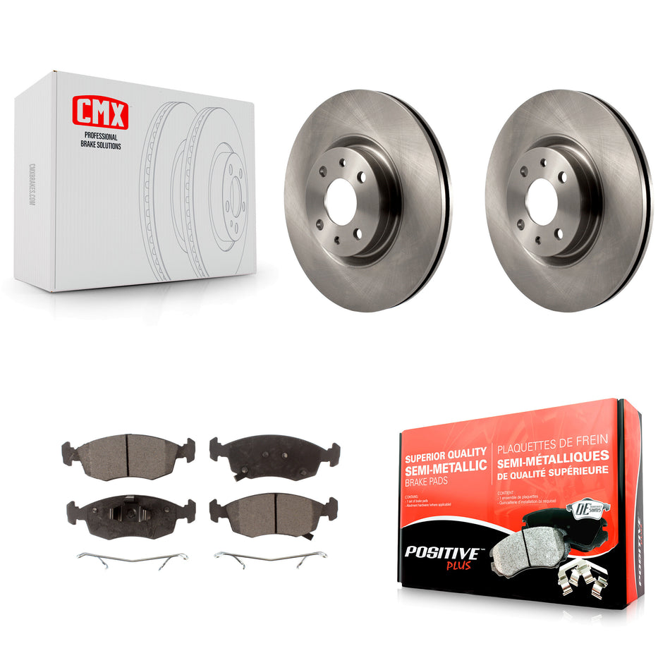 Front Disc Brake Rotors And Semi-Metallic Pads Kit For Fiat 500 K8F-100629