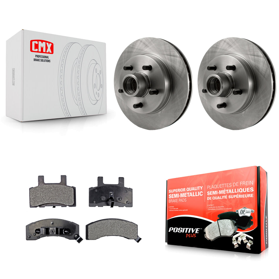Front Disc Brake Rotors Hub Assembly And Semi-Metallic Pads Kit For Chevrolet Tahoe C1500 Suburban K8F-100659