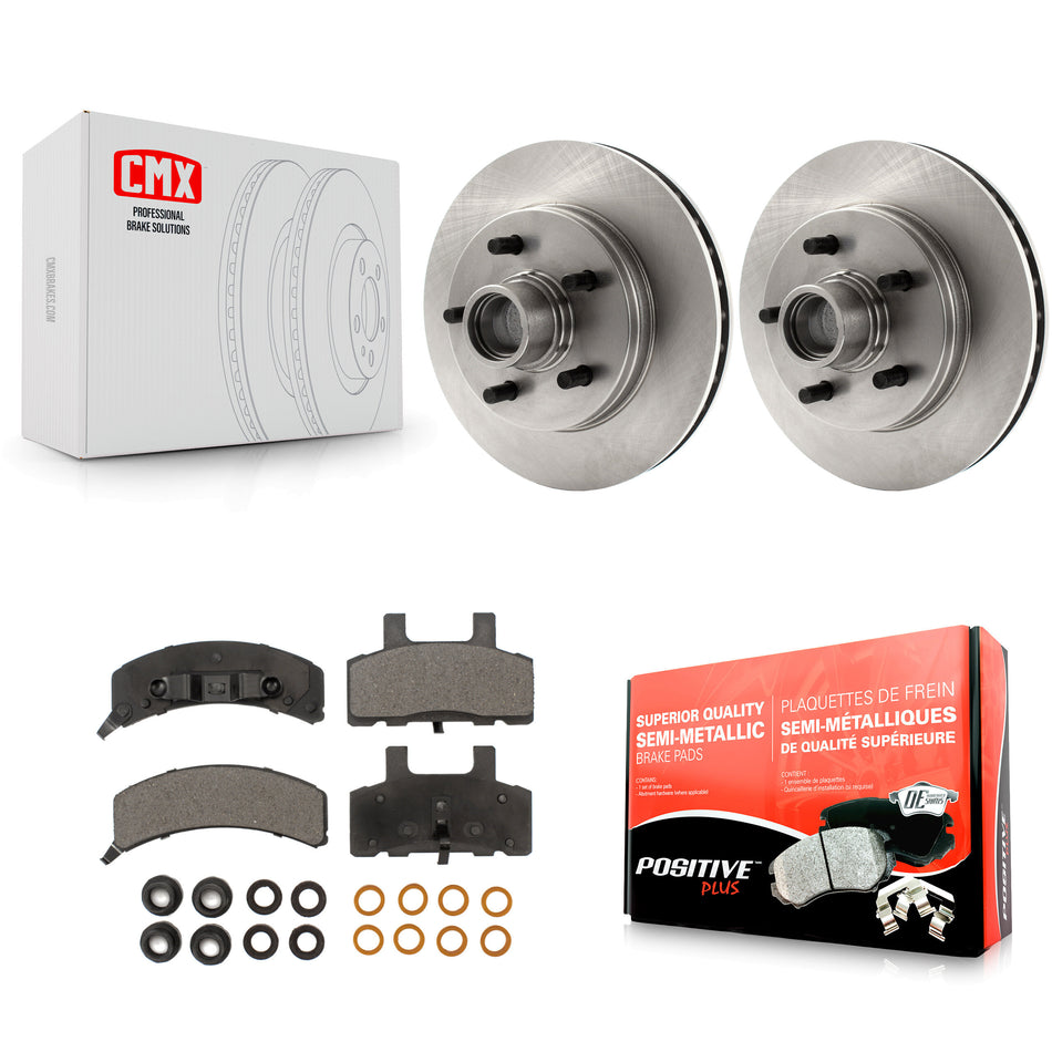 Front Disc Brake Rotors Hub Assembly And Semi-Metallic Pads Kit For C1500 Chevrolet GMC Suburban K8F-100711