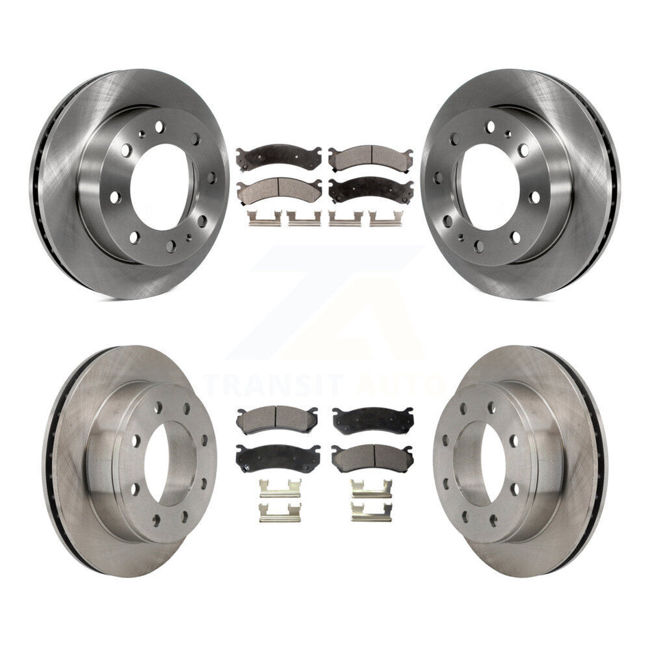 Front Rear Disc Brake Rotors And Semi-Metallic Pads Kit For Chevrolet Silverado 2500 HD GMC Sierra Hummer H2 1500 Suburban Yukon XL Avalanche Classic K8F-100741