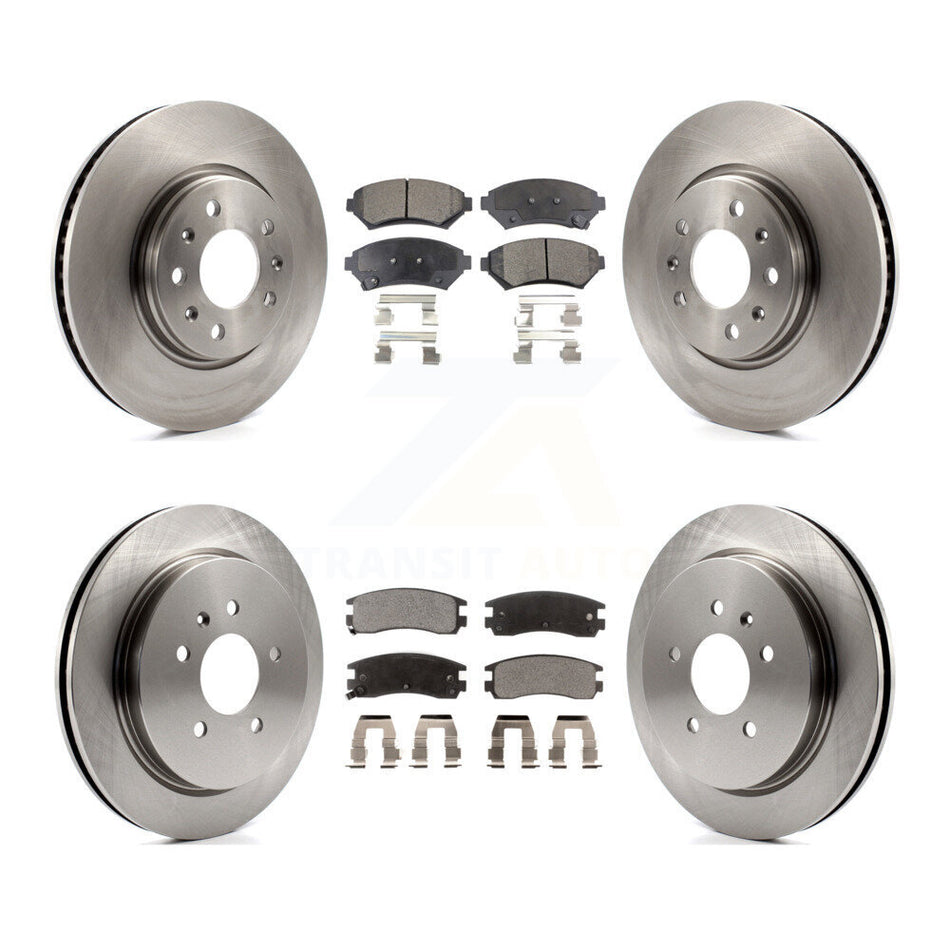 Front Rear Disc Brake Rotors And Semi-Metallic Pads Kit For 2003-2004 Cadillac Seville With Vented Rotor K8F-100756