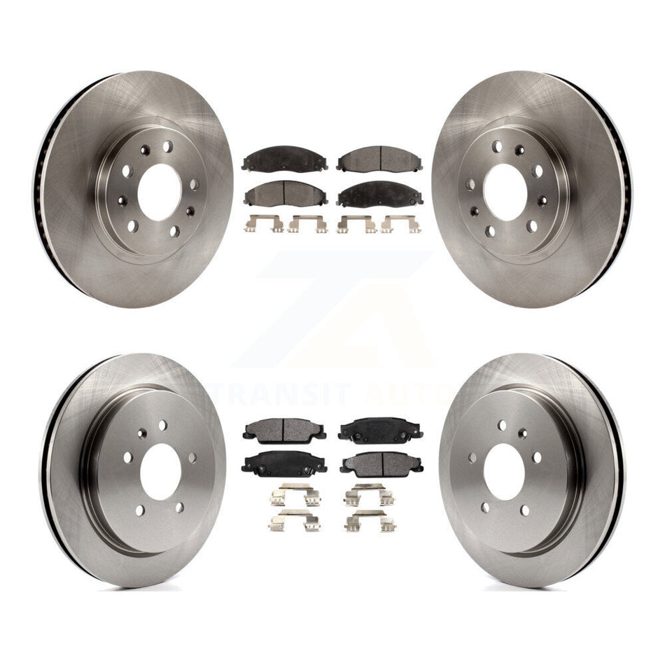 Front Rear Disc Brake Rotors And Semi-Metallic Pads Kit For Cadillac CTS With Standard Suspension K8F-100758