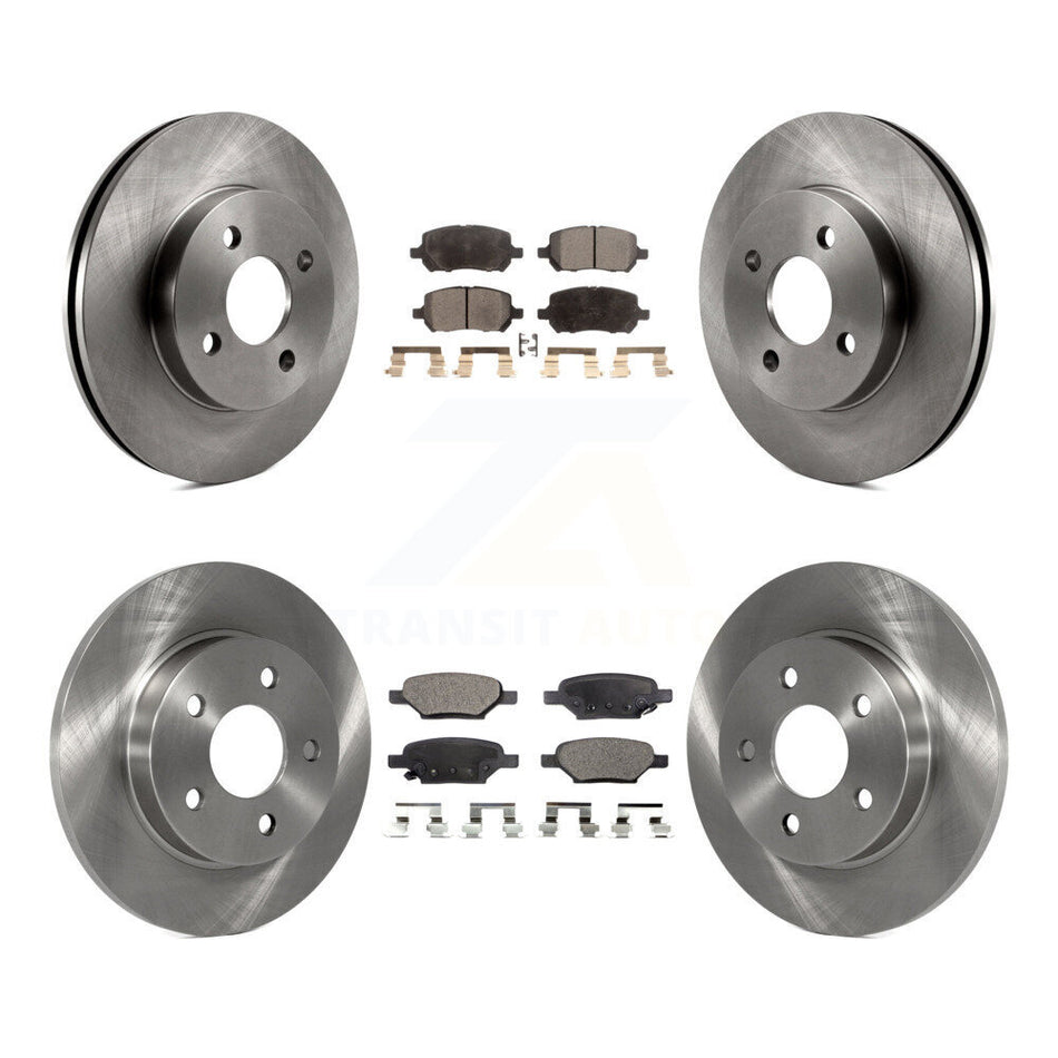 Front Rear Disc Brake Rotors And Semi-Metallic Pads Kit For Pontiac G5 Pursuit K8F-100759