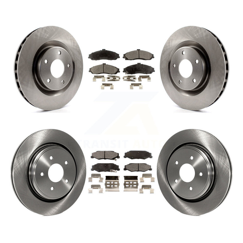Front Rear Disc Brake Rotors And Semi-Metallic Pads Kit For 2006-2008 Cadillac XLR Naturally Aspirated With Heavy Duty Brakes K8F-100768
