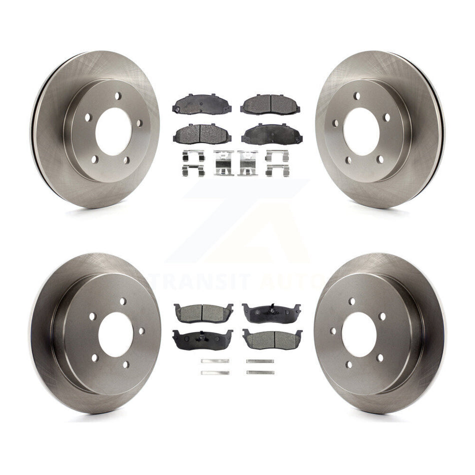 Front Rear Disc Brake Rotors And Semi-Metallic Pads Kit For Ford F-150 4WD K8F-100842