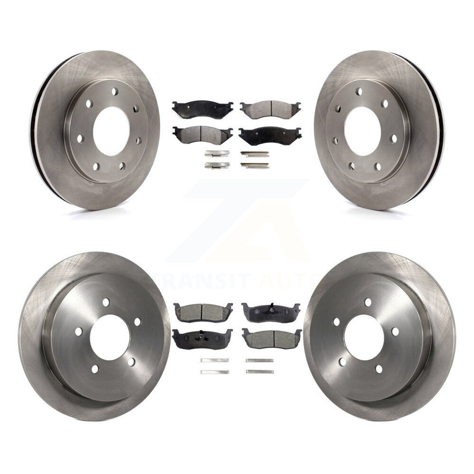 Front Rear Disc Brake Rotors And Semi-Metallic Pads Kit For 2004 Ford F-150 Heritage 4WD K8F-100848