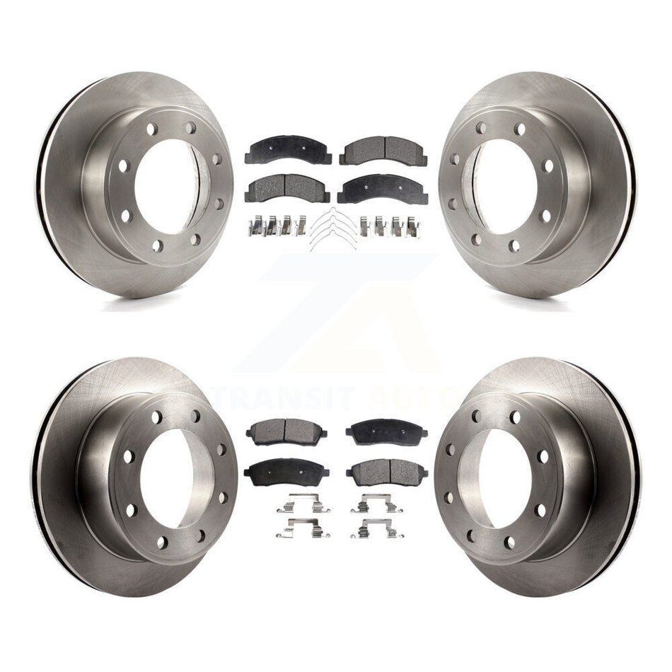 Front Rear Disc Brake Rotors And Semi-Metallic Pads Kit For Ford F-250 Super Duty Excursion 4WD K8F-100850