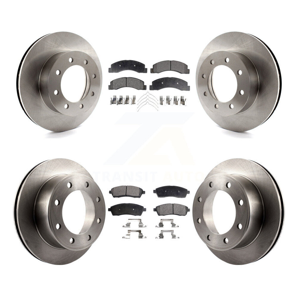 Front Rear Disc Brake Rotors And Semi-Metallic Pads Kit For Ford F-250 Super Duty K8F-100851