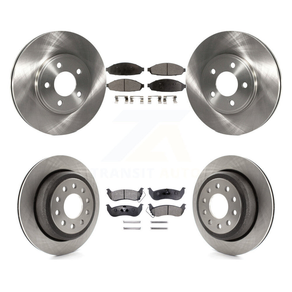 Front Rear Disc Brake Rotors And Semi-Metallic Pads Kit For 2003-2011 Lincoln Town Car Sedan K8F-100859